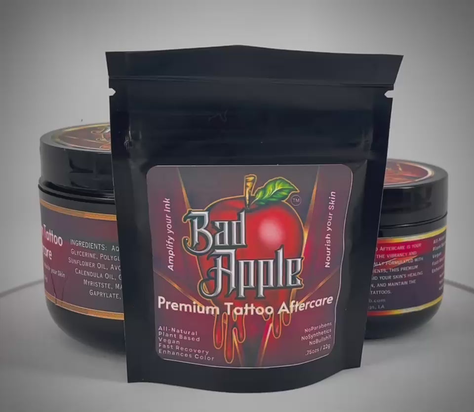 Load video: Bad Apple Products Company Premium Tattoo Aftercare